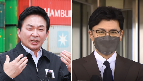 (왼쪽부터) 원희룡 국토교통부 장관과 한동훈 법무부 장관. ⓒ국토부, 유튜브 채널 'SBS 뉴스' 영상 캡처